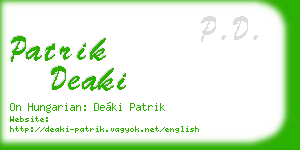patrik deaki business card