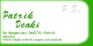patrik deaki business card